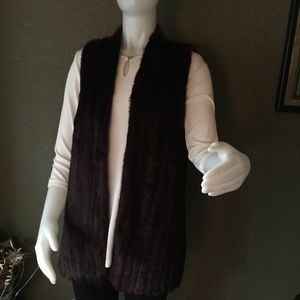 Chico's Boutique Fur Vest, Deep Raisin NWT